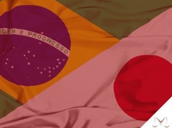 #pratodosverem: artigo: Acordo previdenciário entre Brasil e Japão. Descrição da imagem: a bandeira do Brasil e Japão. Cores na imagem: verde, azul, amarelo, branco, vermelho e cinza.
